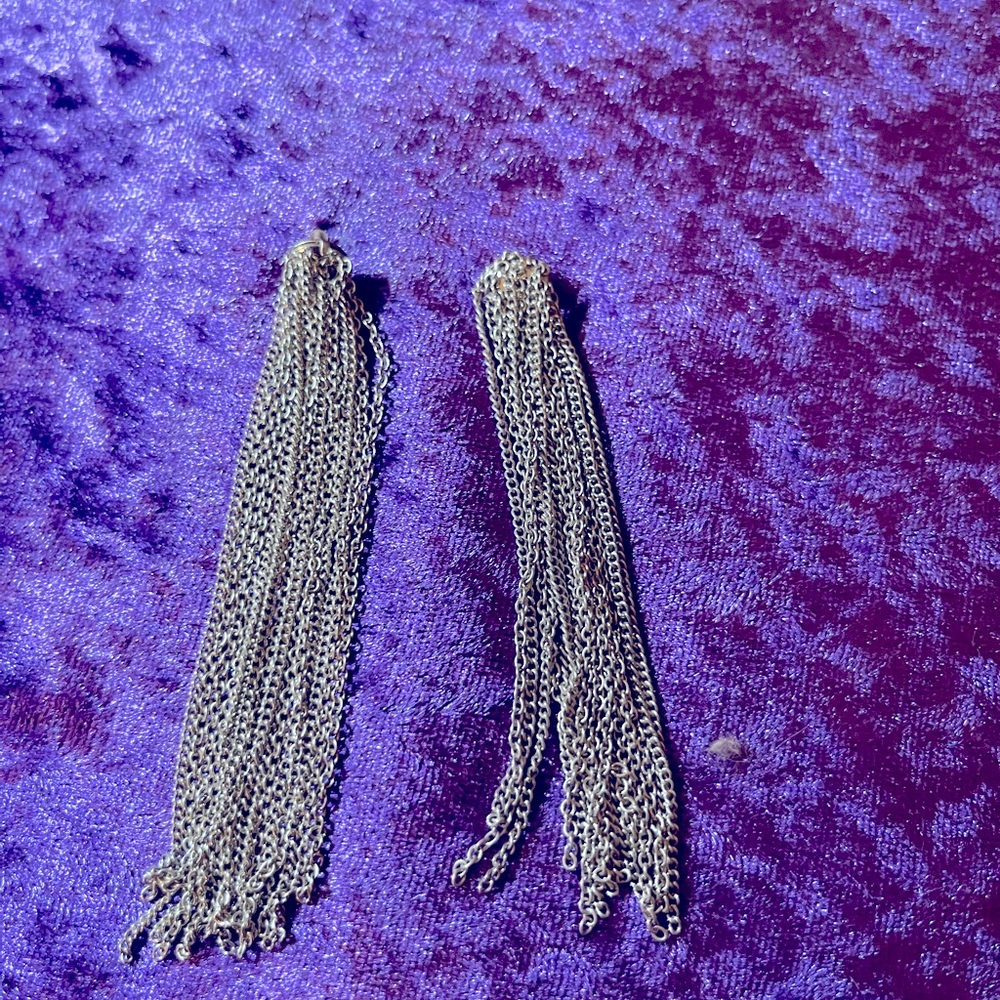Silver chain dangle earrings